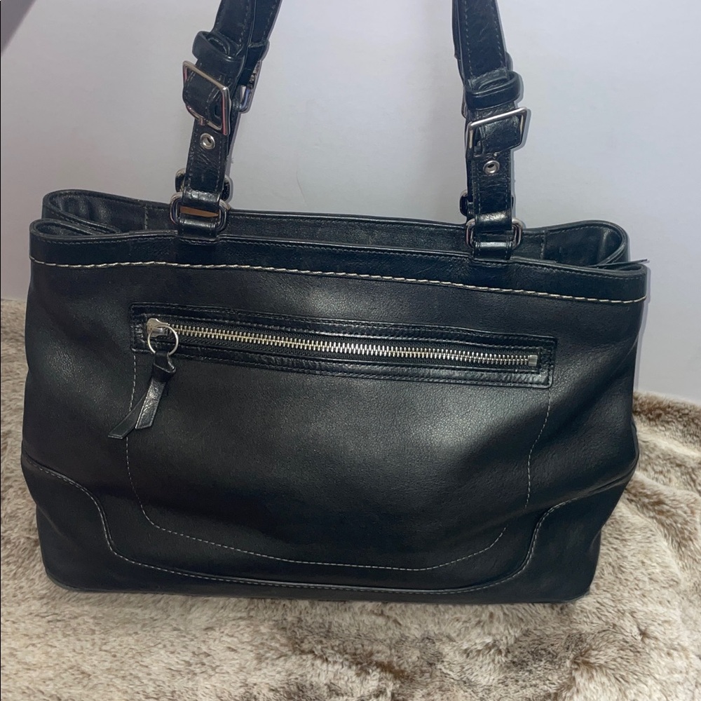 Vintage Coach ‘Hamptons’ Leather Carryall Tote - Picture 2 of 16